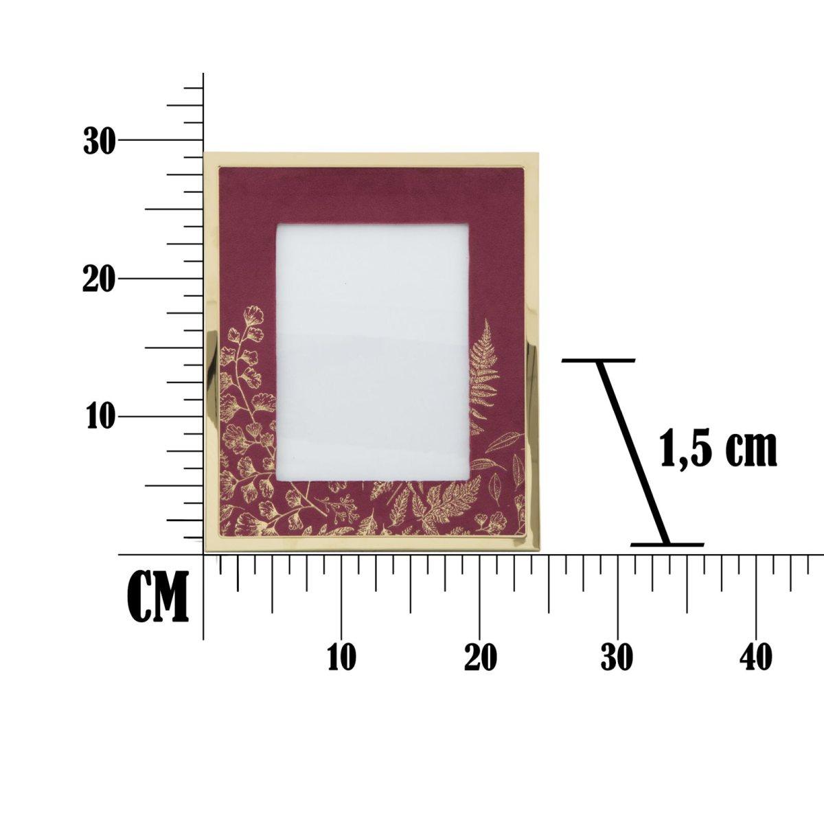 Cornice Metallo cm.15x20 Velluto Bordeaux Glam