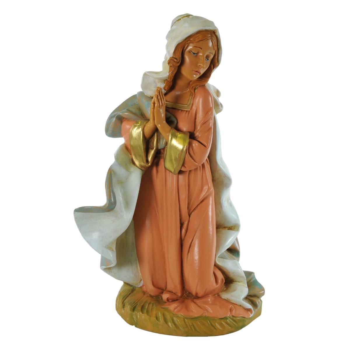 Statua presepe 30 cm madonna in ginocchio con mani giunte