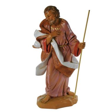 Statua presepe 30 cm san giuseppe con bastone