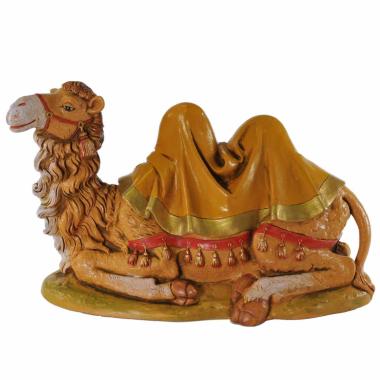 Statua presepe 30 cm cammello seduto con coperta