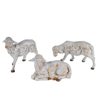 Statua presepe 30 cm pecore set 3 pz