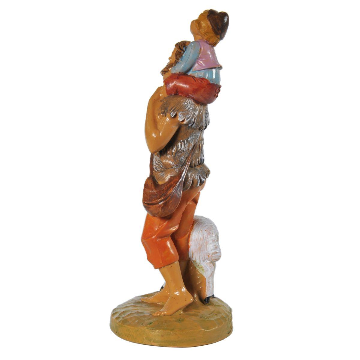 Statua cm.12 Jeshua e Adin Pastore con Bambino sulle Spalle | Fontanini