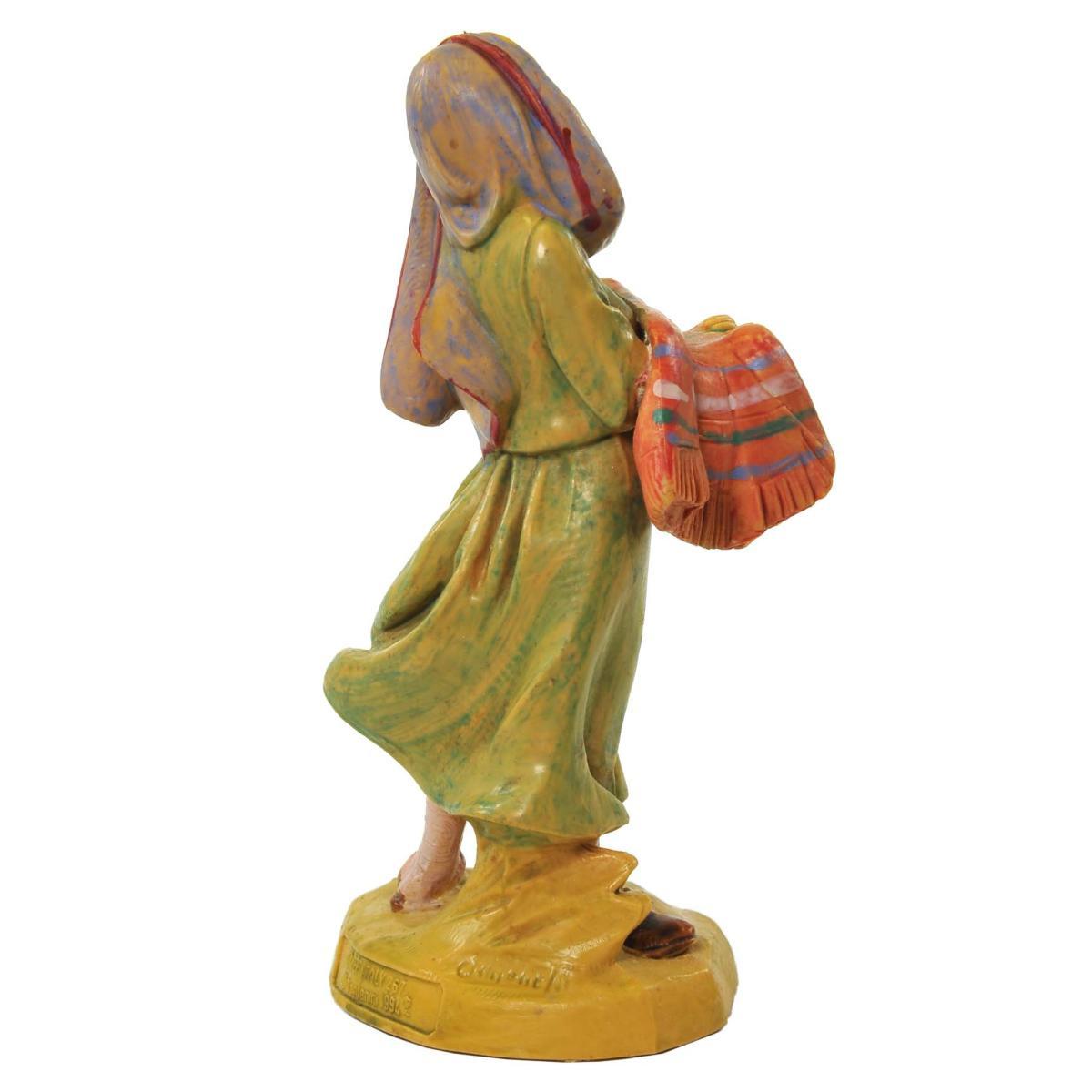 Statua presepe 12 cm pastorella gabriella con coperta