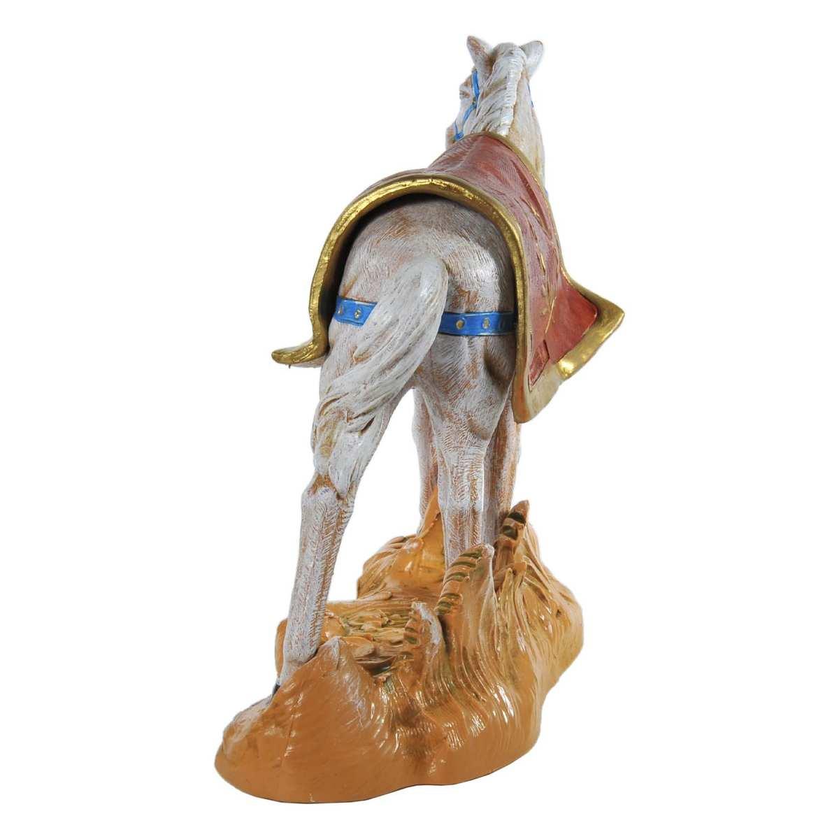 Statua cavallo bianco base Fontanini presepe 19 cm altezza 19 cm