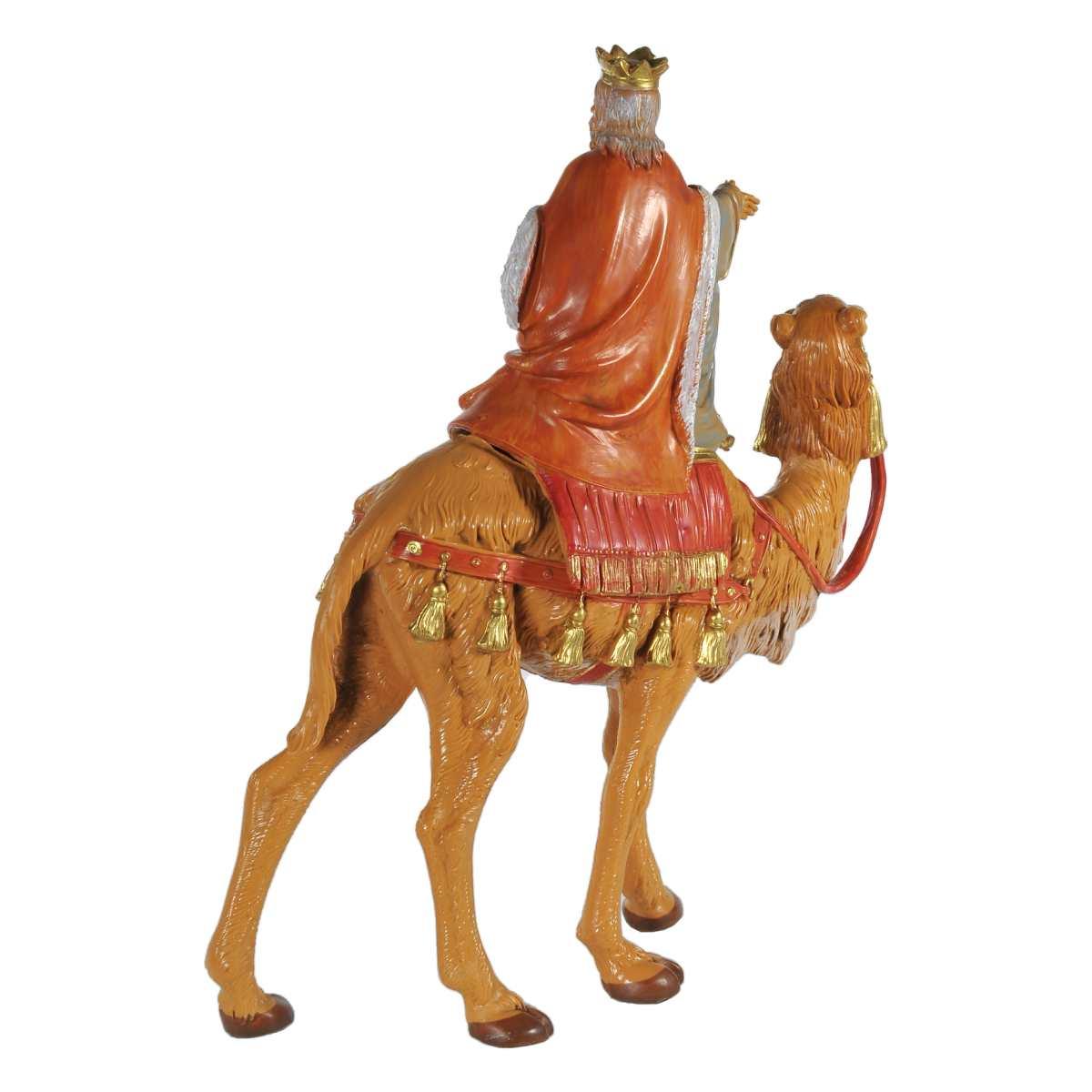 Statua presepe 19 cm re magio melchiorre con cammello
