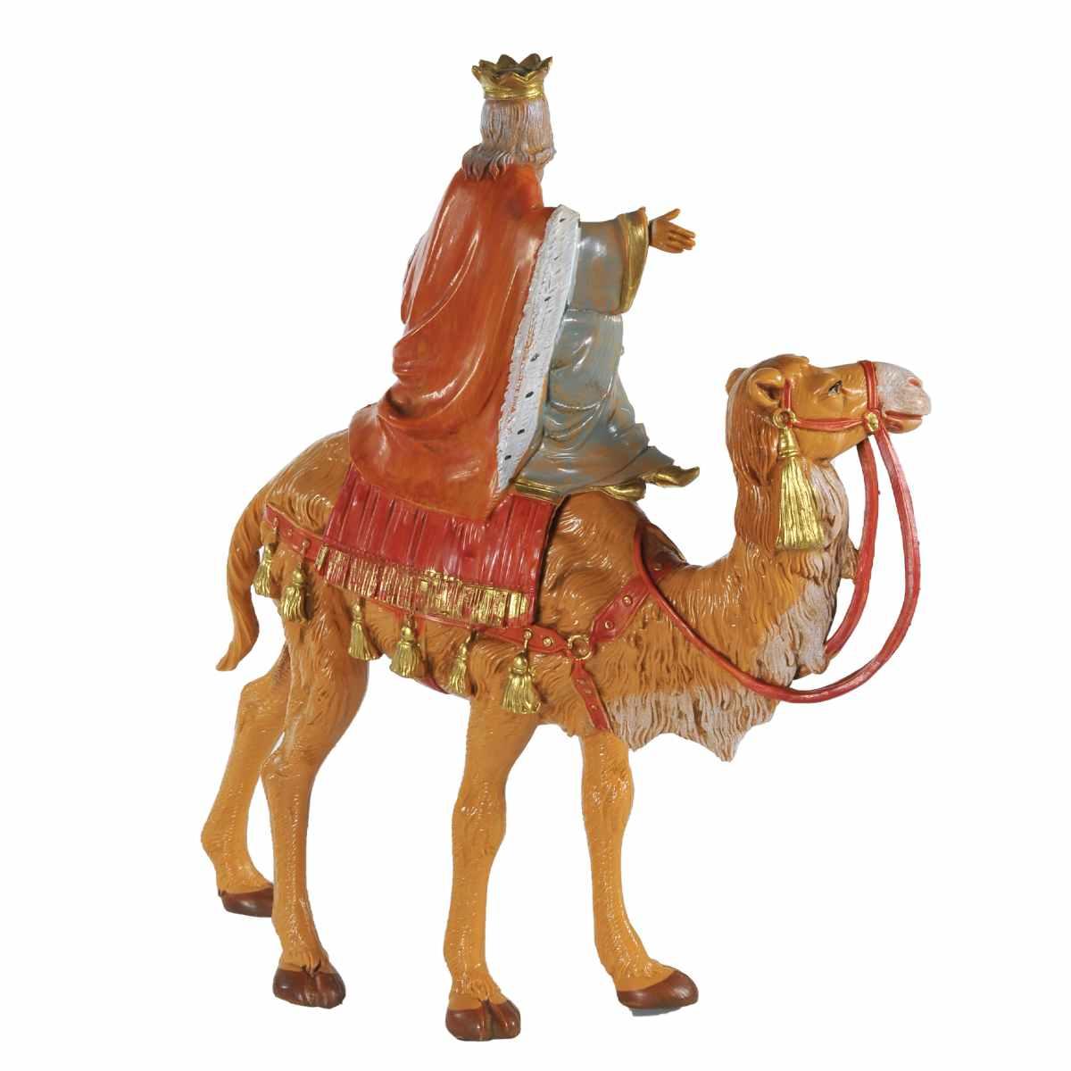 Statua presepe 19 cm re magio melchiorre con cammello