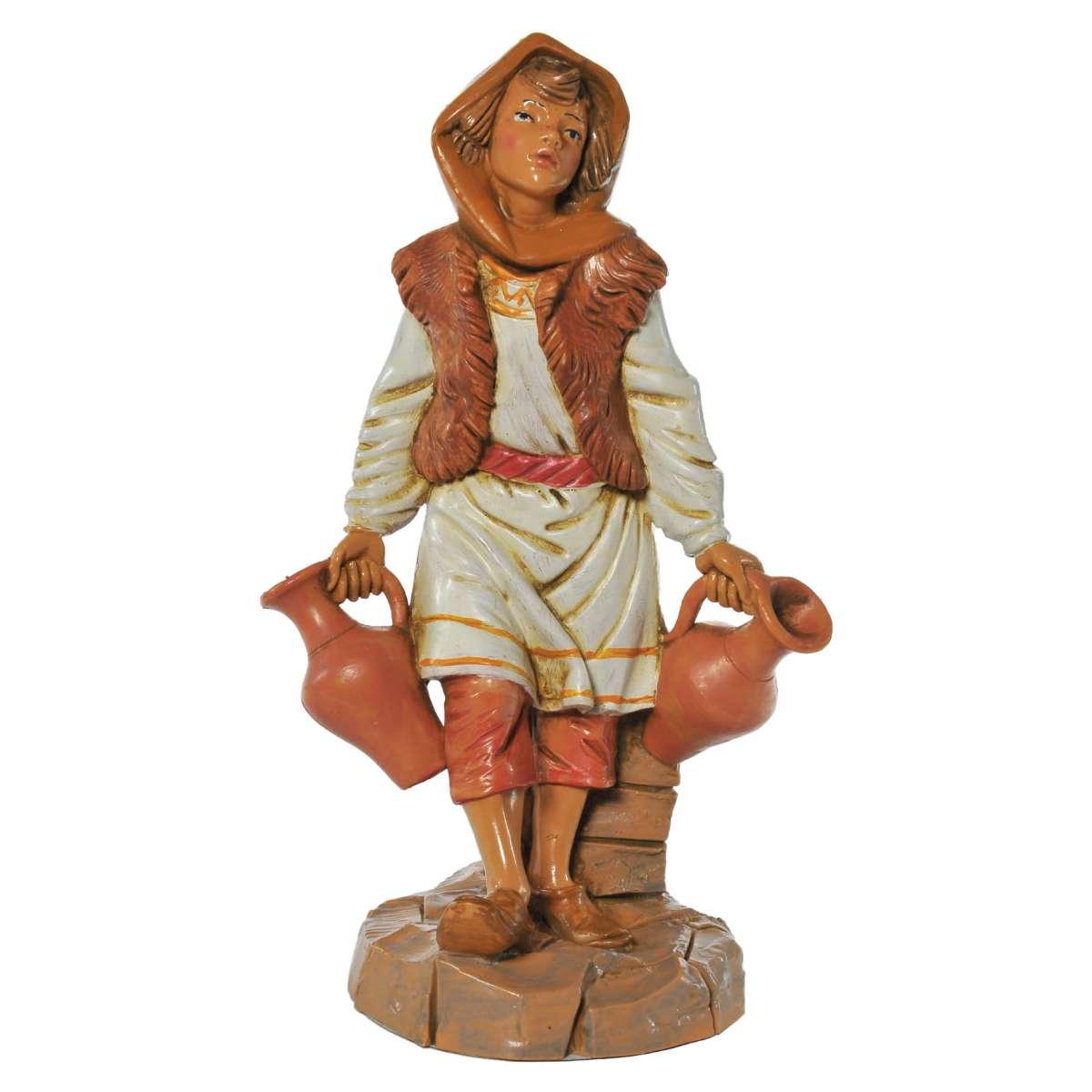 Statua presepe 30 cm pastore con due brocche