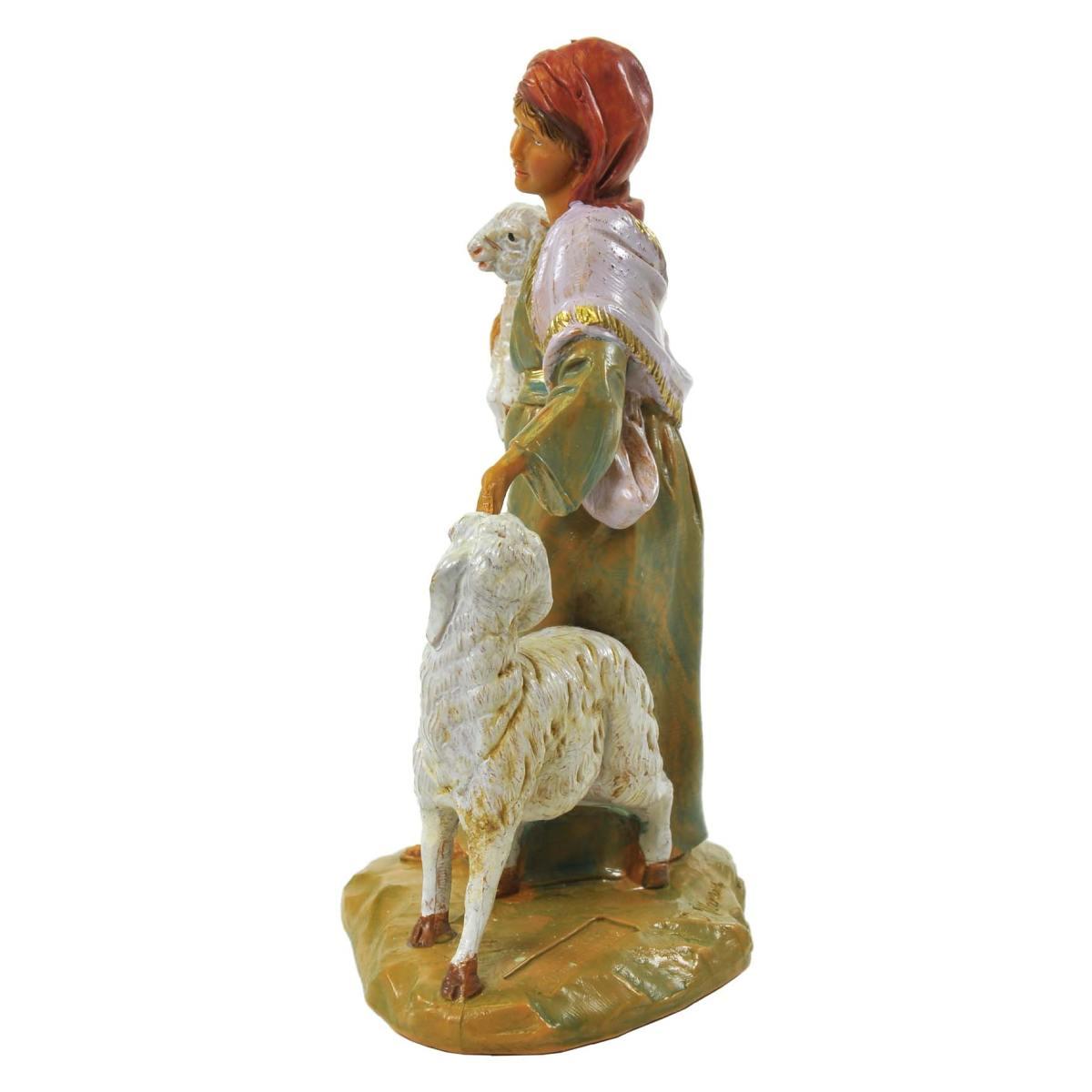 Statua cm.12 Pastorella Rhoda con Pecore | Fontanini