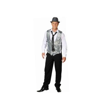 Costume Gilet con Paillettes Argento |Orlob