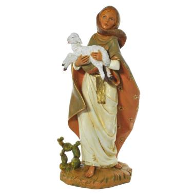 Statua cm.45 Pastorella con Agnello e Cactus | Fontanini