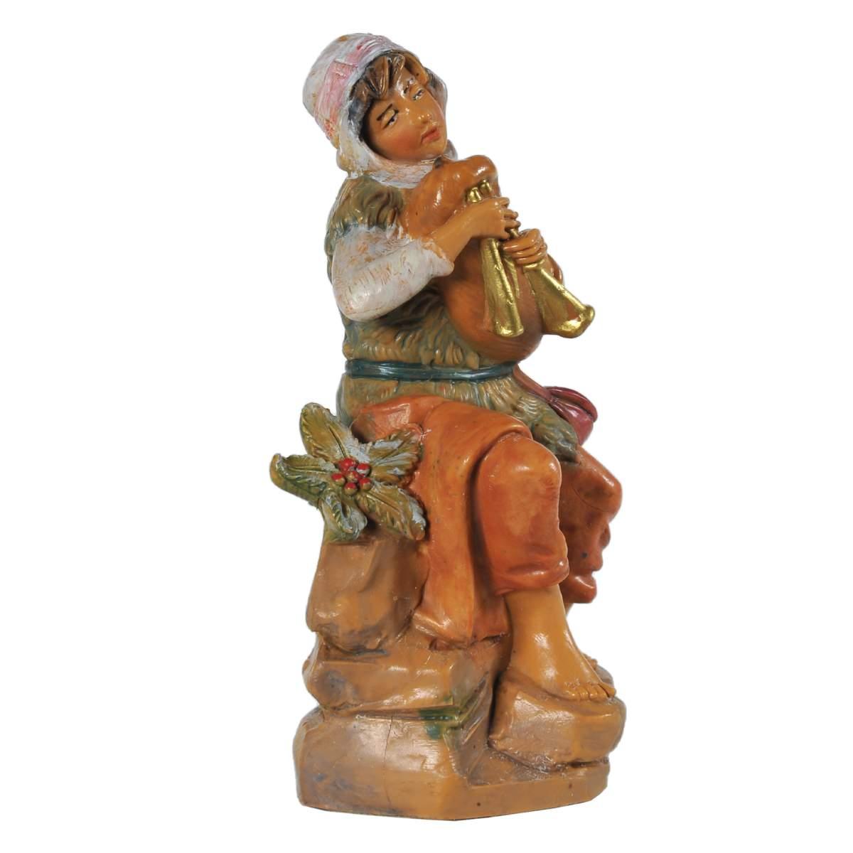 Statua cm.12 Pastore Josiah seduto con zampogna | Fontanini
