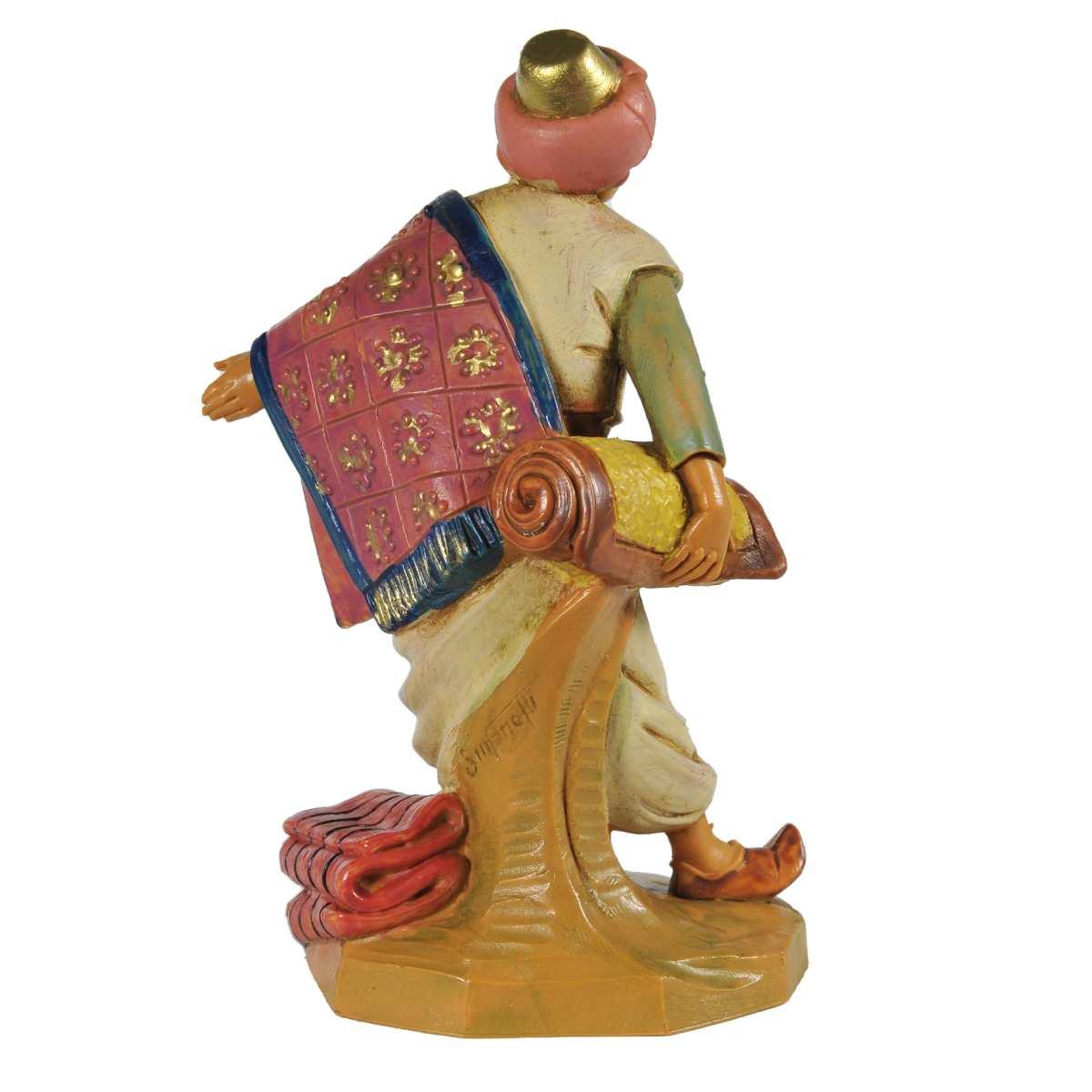 Statua presepe 12 cm pastore venditore di tappeti