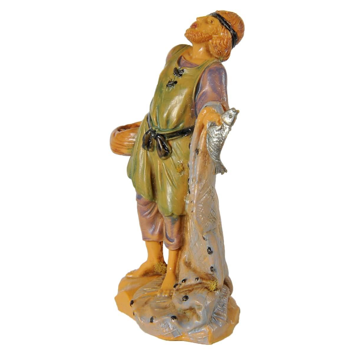 Statua cm.6,5 Pastore con Pesci | Fontanini