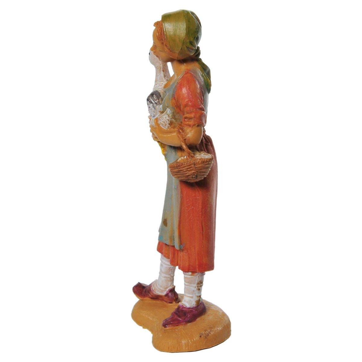 Statua cm.10 Pastorella con Oca | Fontanini
