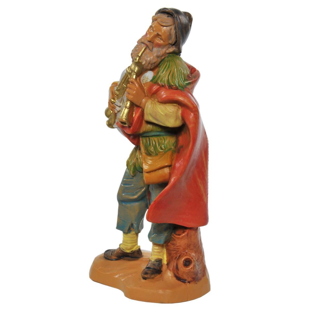 Statua presepe 12 cm pastore con zampogna