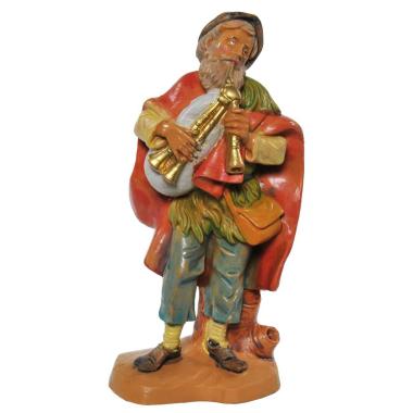 Statua presepe 12 cm pastore con zampogna