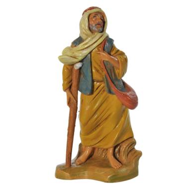 Statua presepe 12 cm pastore stampella