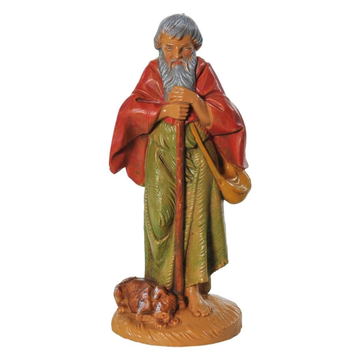 Statua cm.12 Pastore con Bastone e Cane | Fontanini