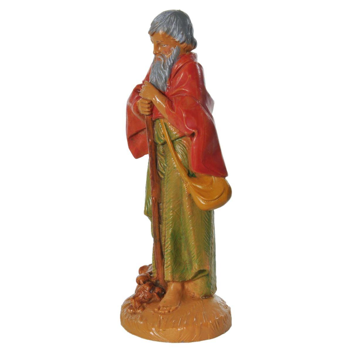Statua cm.12 Pastore con Bastone e Cane | Fontanini