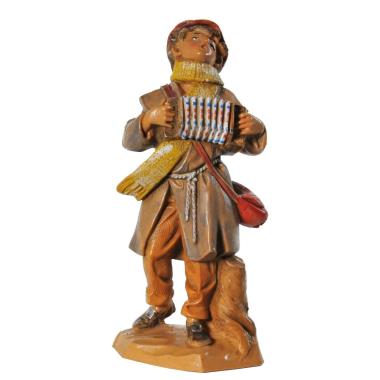 Statua presepe 12 cm pastore con fisarmonica