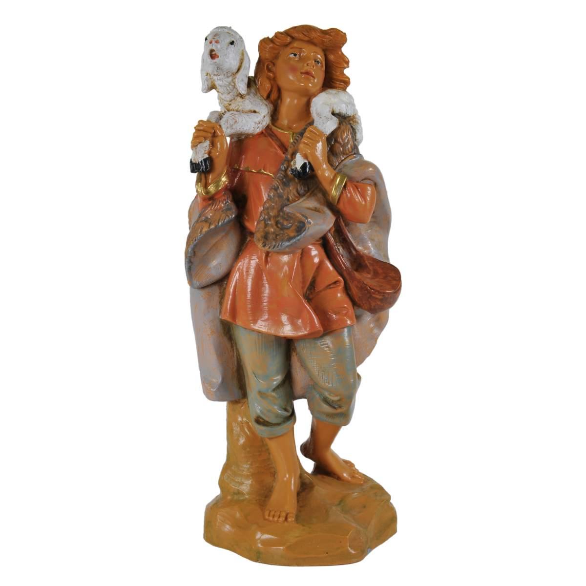 Statua cm.19 Pastore con Pecora sulle Spalle | Fontanini