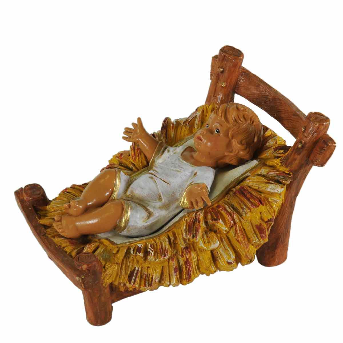Statua cm.30 Gesù Bambino con Culla cm.11x8,5xH14,5 | Fontanini