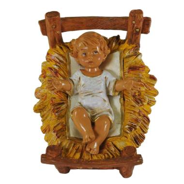 Statua cm.30 Gesù Bambino con Culla cm.11x8,5xH14,5 | Fontanini