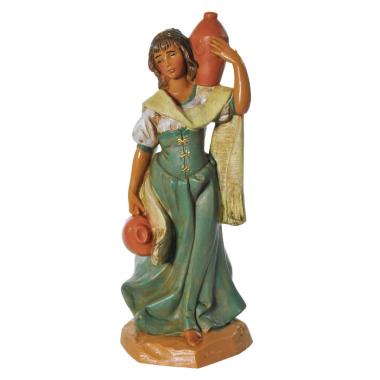 Statua presepe 12 cm pastorella con brocche