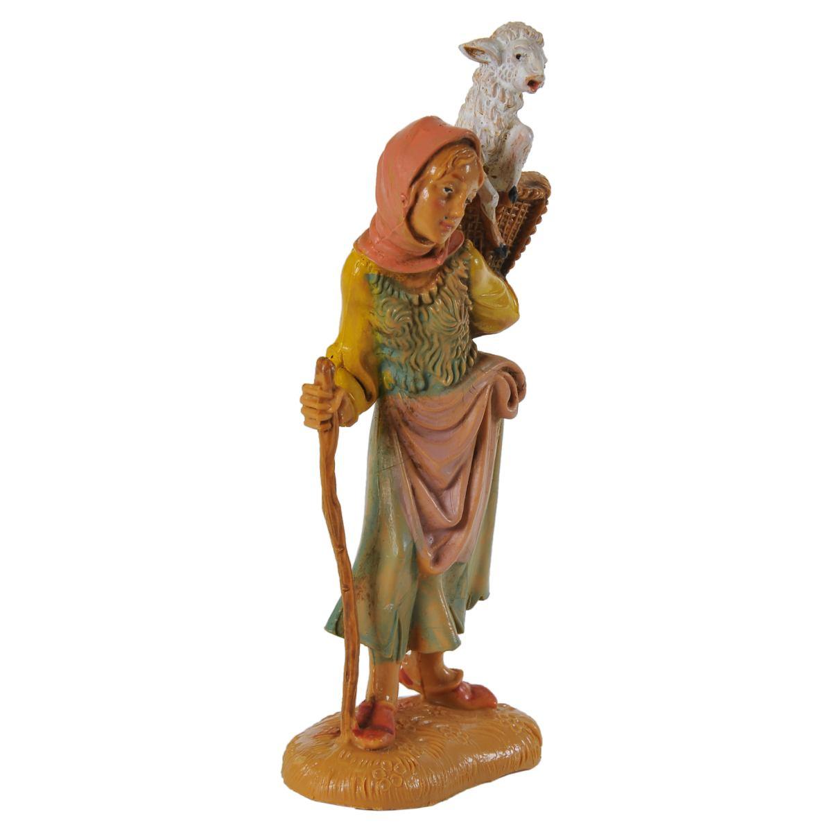 Statua cm.10 Pastorella con Pecora | Fontanini