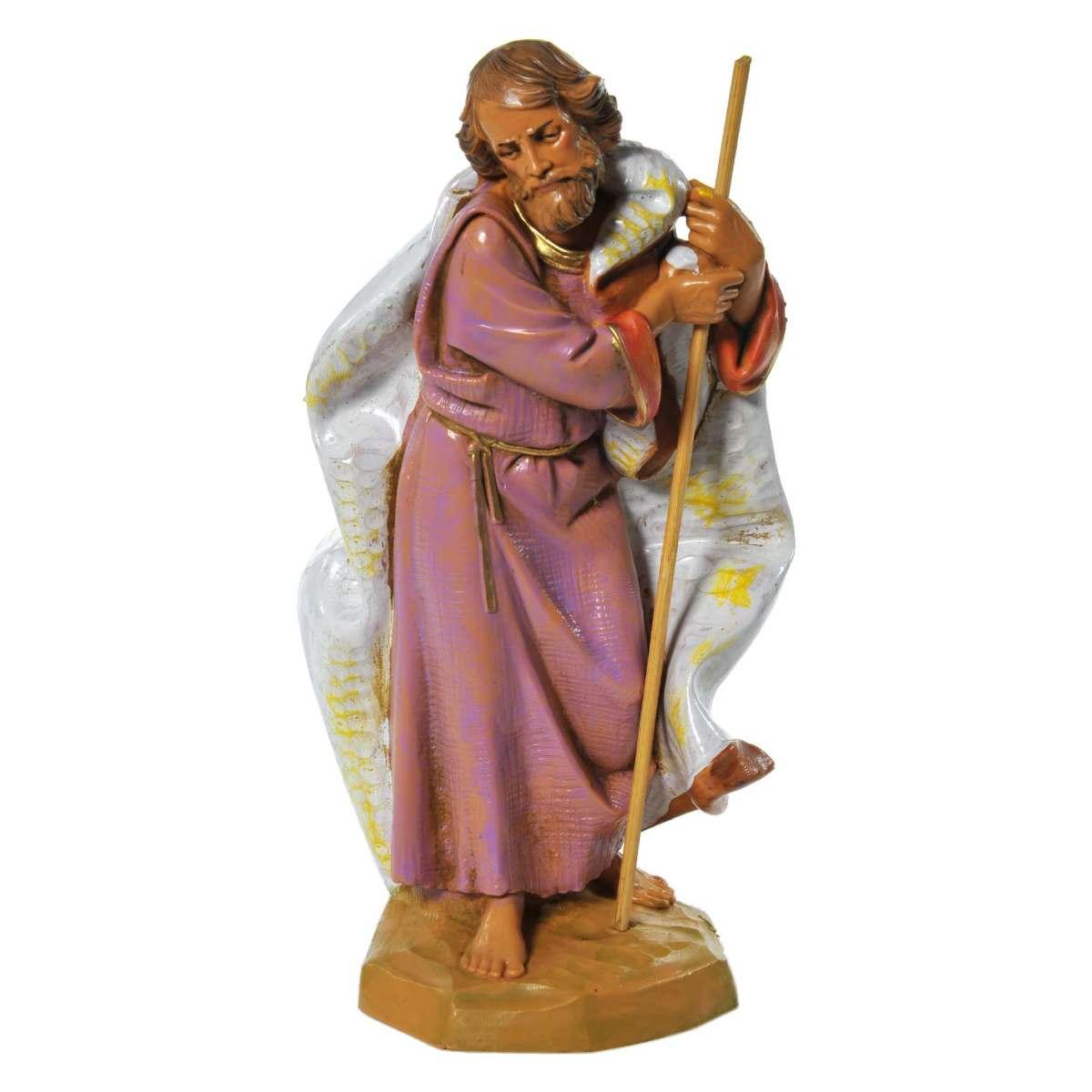 Statua presepe 19 cm san giuseppe con bastone