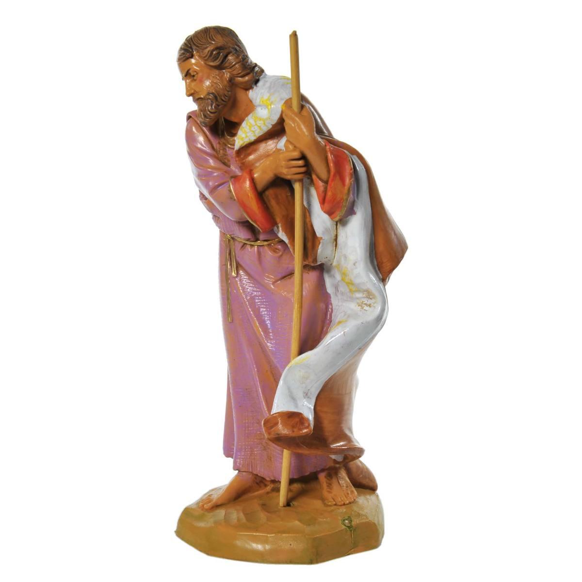 Statua presepe 19 cm san giuseppe con bastone