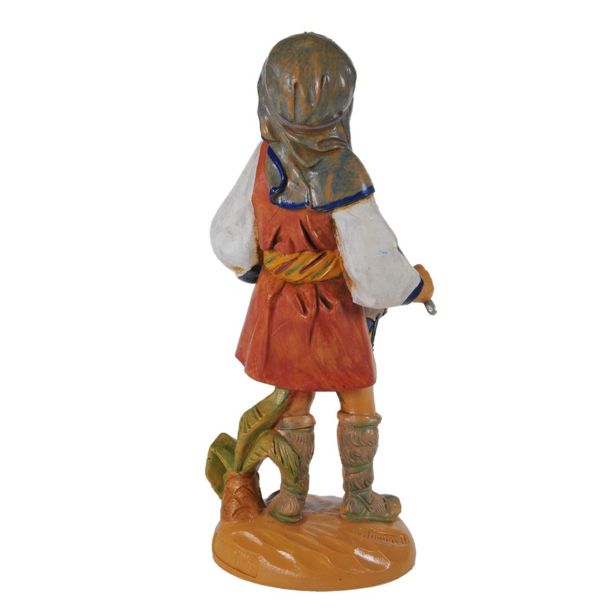Statua presepe 19 cm pastore con tamburo
