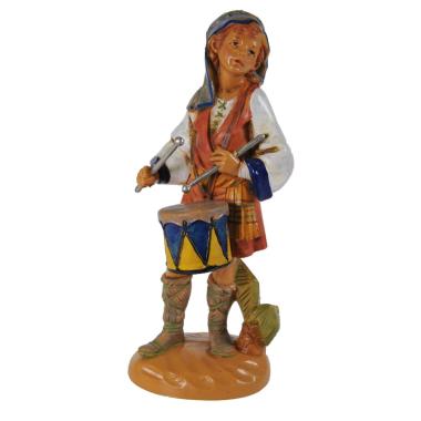 Statua presepe 19 cm pastore con tamburo