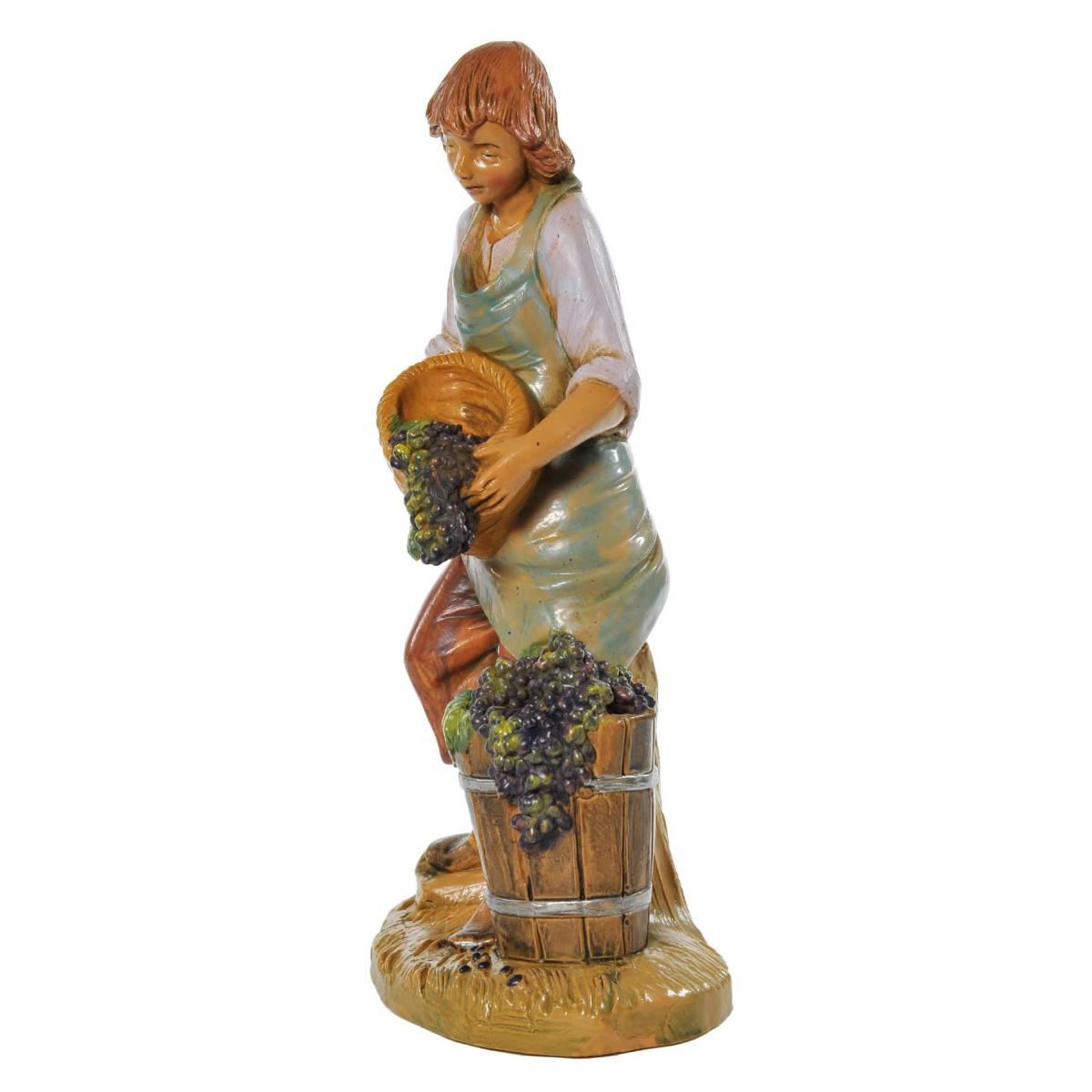 Statua cm.19 Pastore Vendemmiatore con Uva | Fontanini