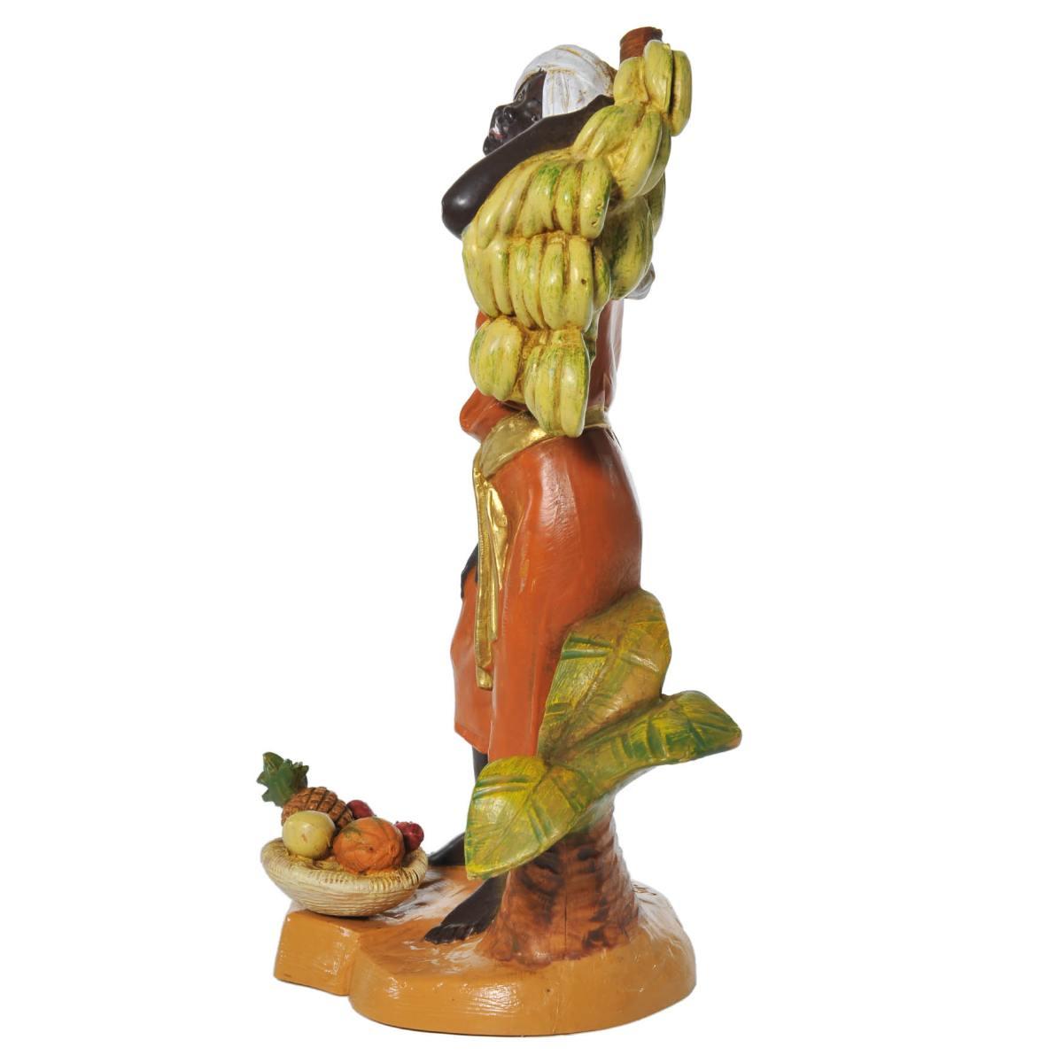 Statua cm.19 Pastorella con Banane e Frutta | Fontanini