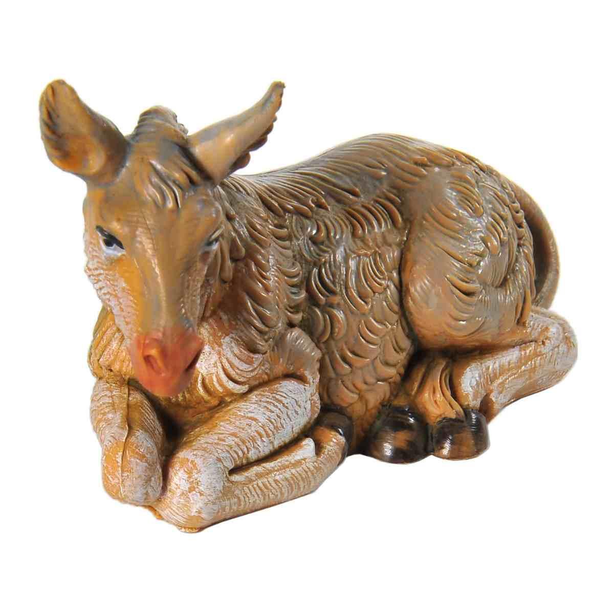 Statua presepe 9.5 cm asino sdraiato