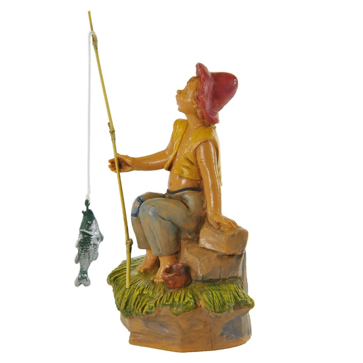 Statua presepe 12 cm pastore ragazzo pescatore