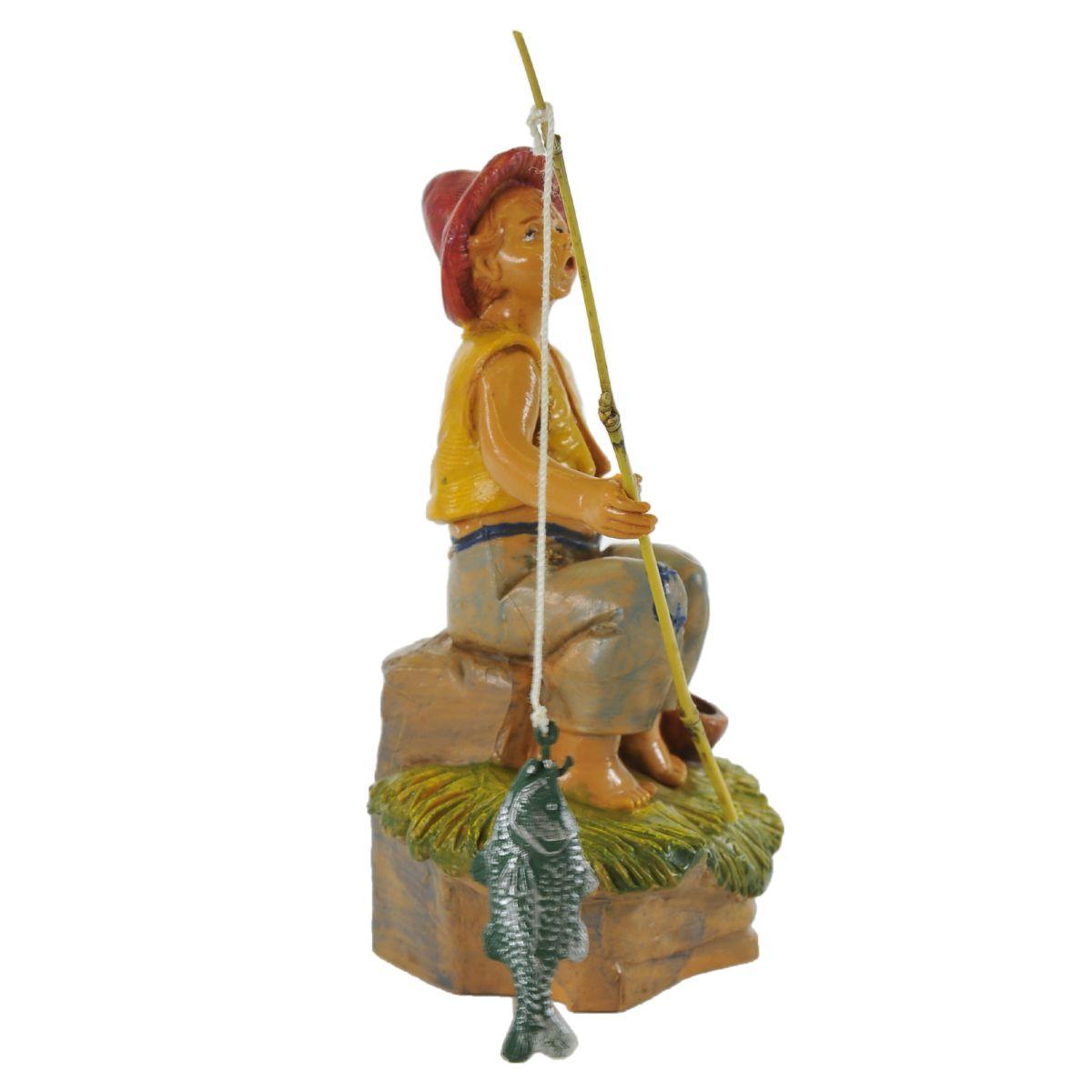 Statua presepe 12 cm pastore ragazzo pescatore