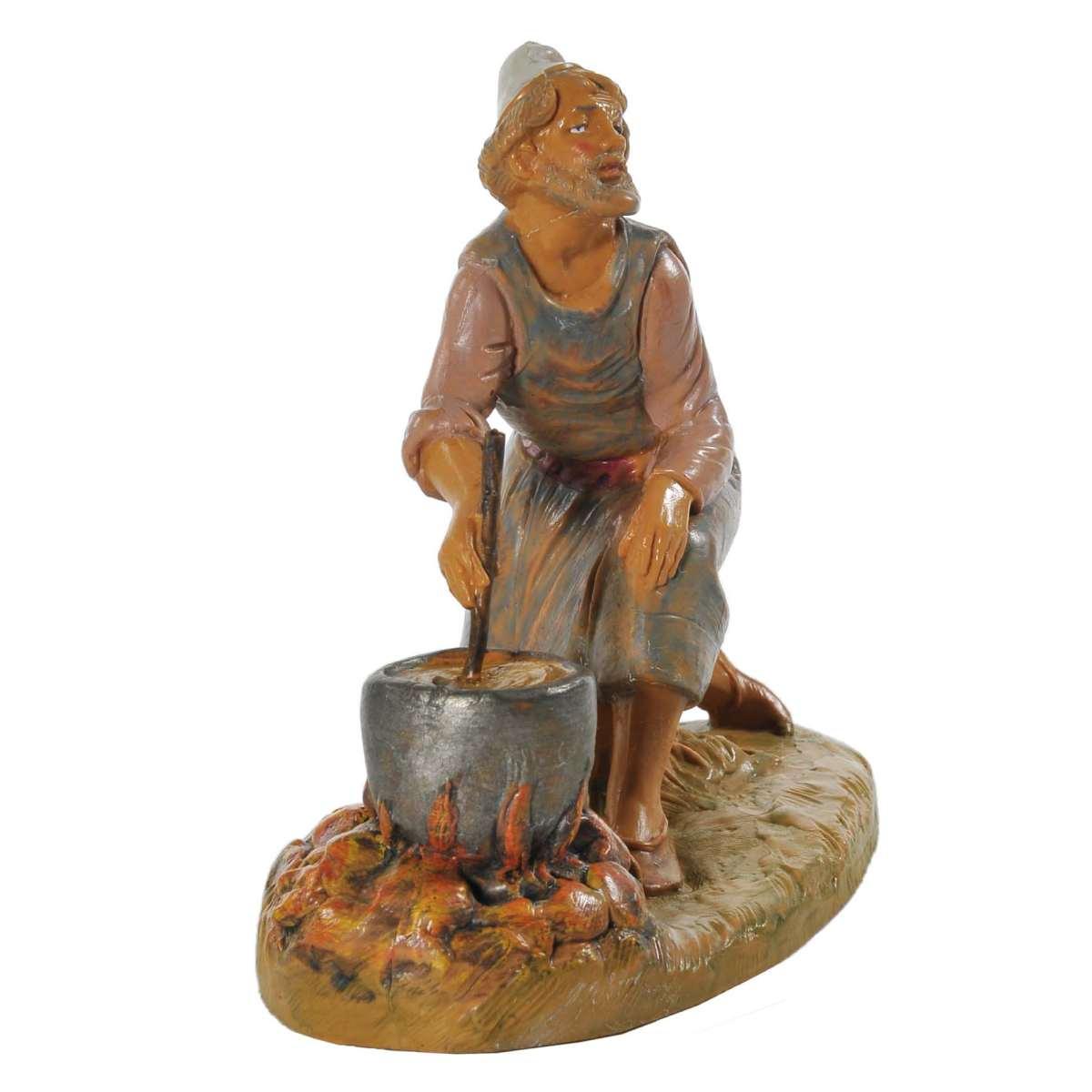 Statua cm.12 Pastore in Ginocchio che Cucina | Fontanini