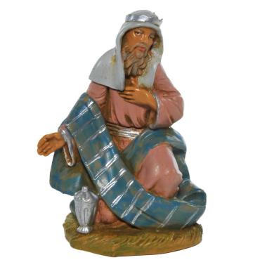 Statua presepe 9.5 cm re magio gaspare inginochio