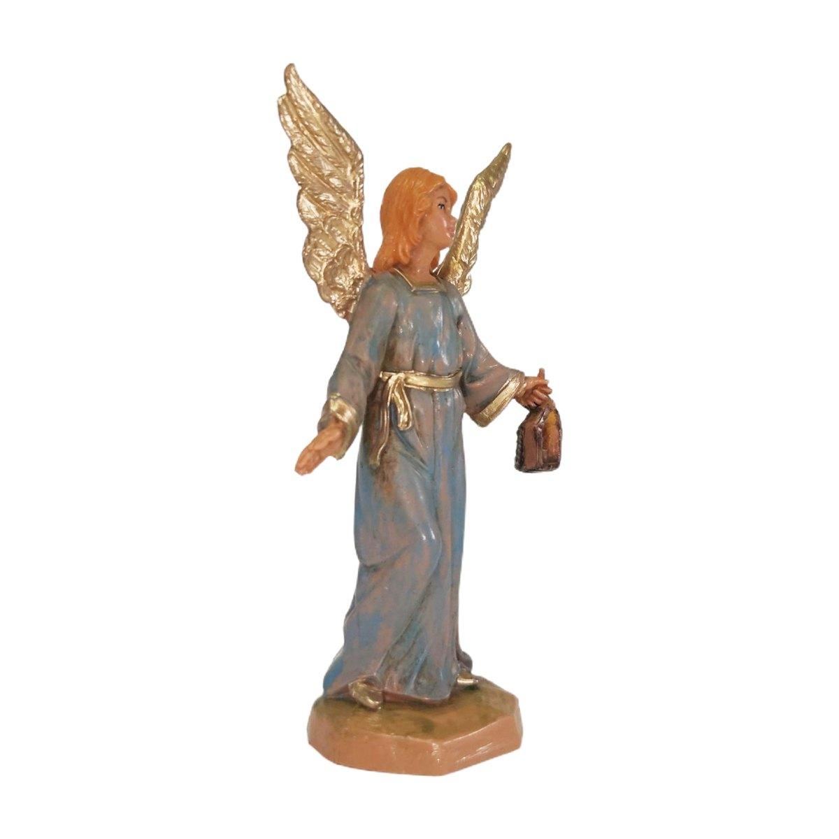 Statua presepe 9.5 cm angelo abito azzurro