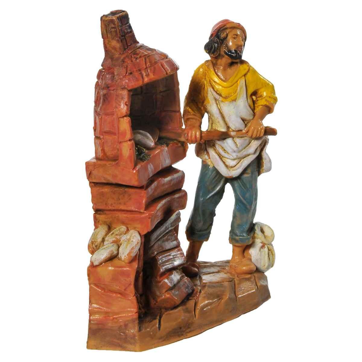 Statua presepe 6.5 cm fornaio al forno con pala
