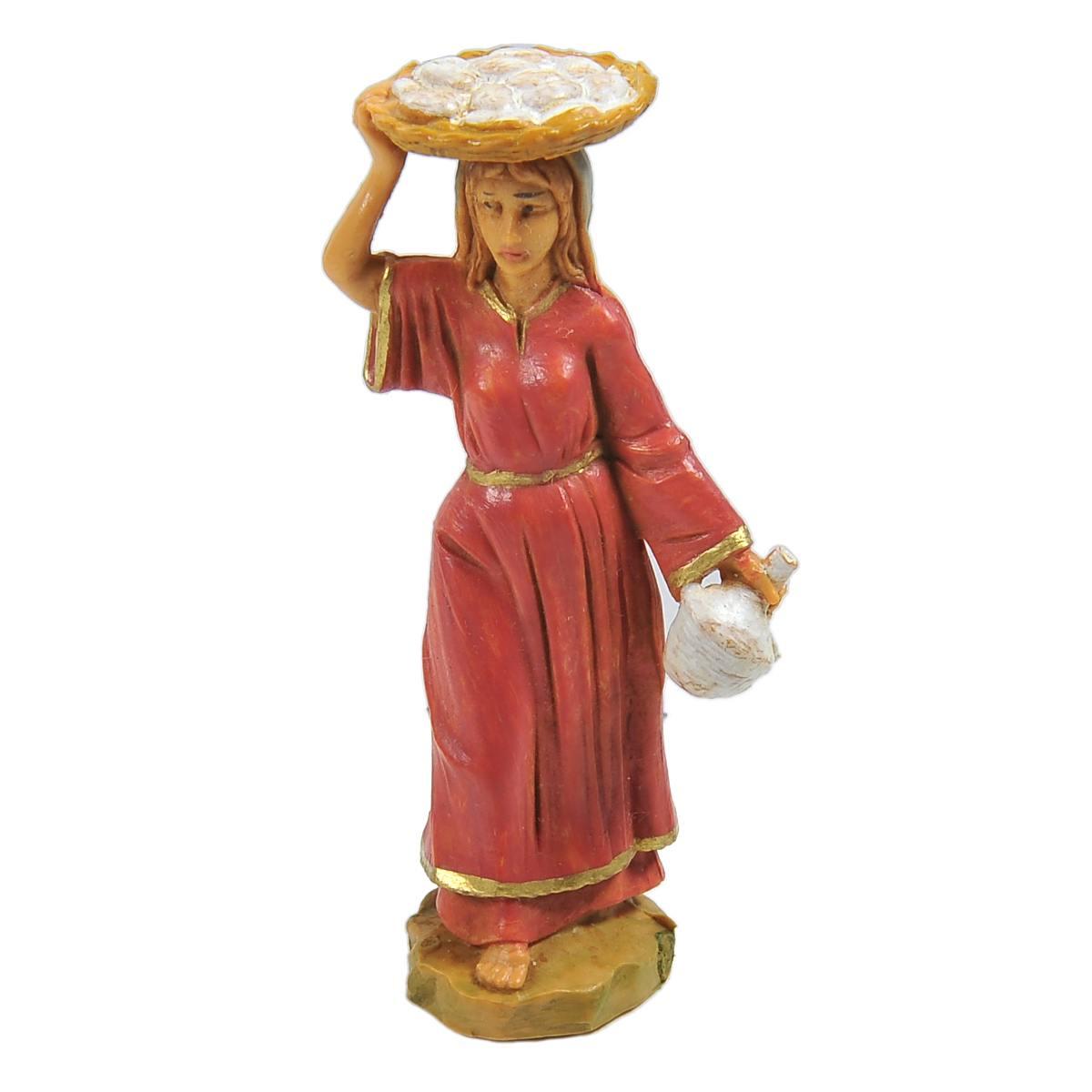 Statua cm.6,5 Pastorella con Vassoio | Fontanini