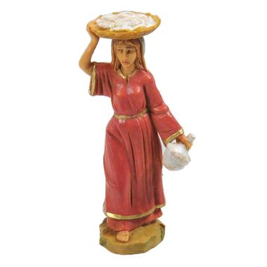 Statua cm.6,5 Pastorella con Vassoio | Fontanini