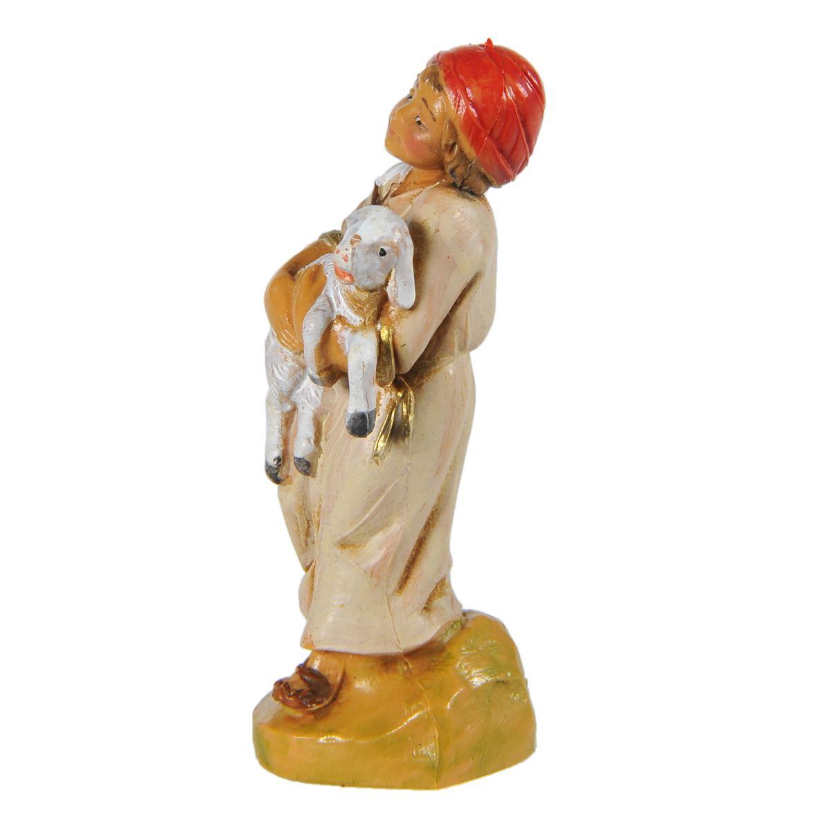 Statua presepe 9.5 cm bambino con agnello
