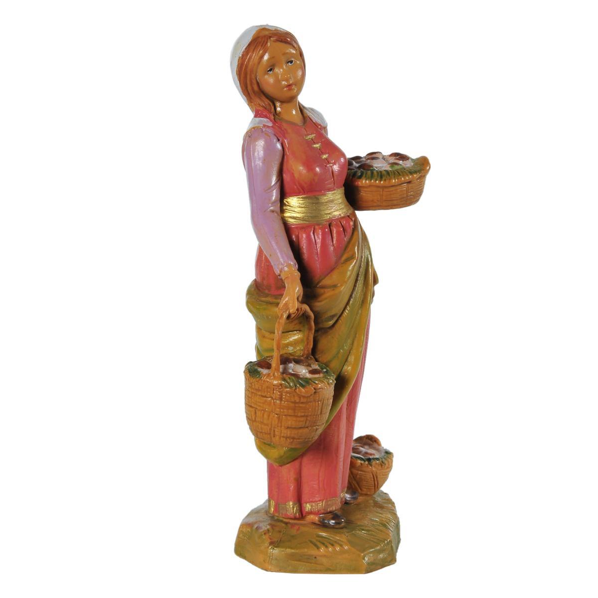Statua cm.12 Dahlia Donna con tre Cesti | Fontanini