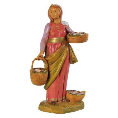 Statua cm.12 Dahlia Donna con tre Cesti | Fontanini