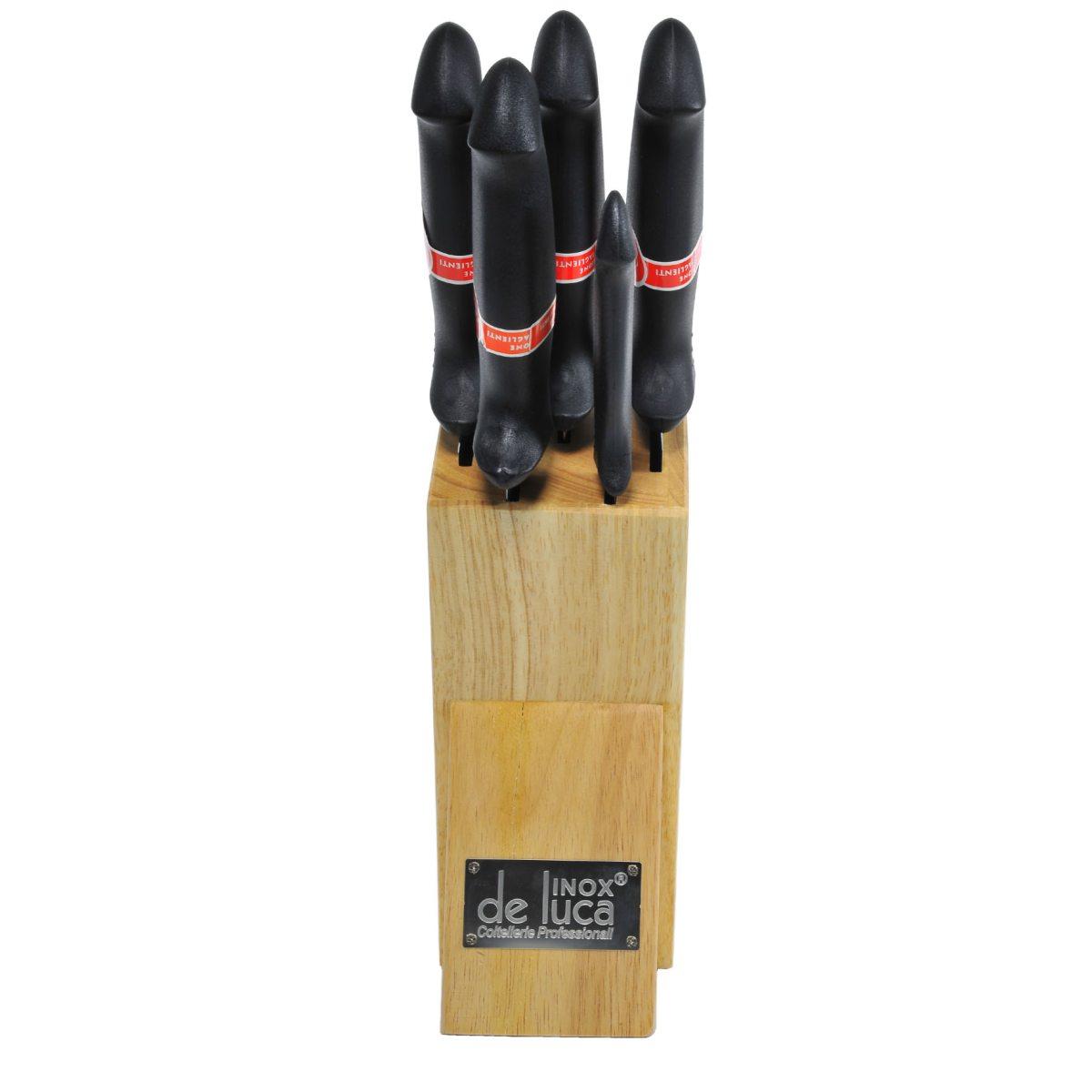 Ceppo Coltelli De Luca Legno pz.5 | De Luca