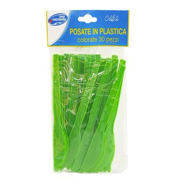 Posate Party Coltello Pvc Set pz.30 Verde Coccinella |M2 Store