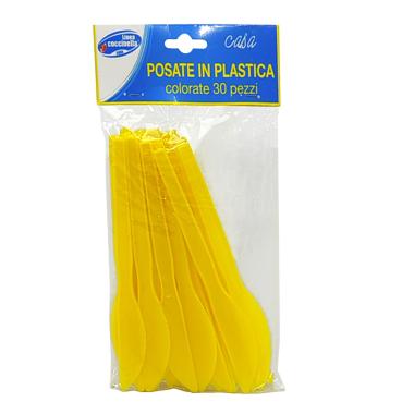 Posate Party Coltello Pvc Set pz.30 Giallo Coccinella |M2 Store